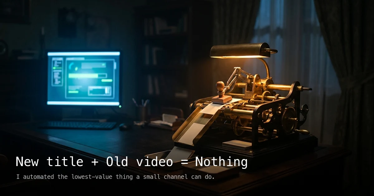 I Automated YouTube Video Triage, Then Found Out I Was Optimizing the Wrong Thing